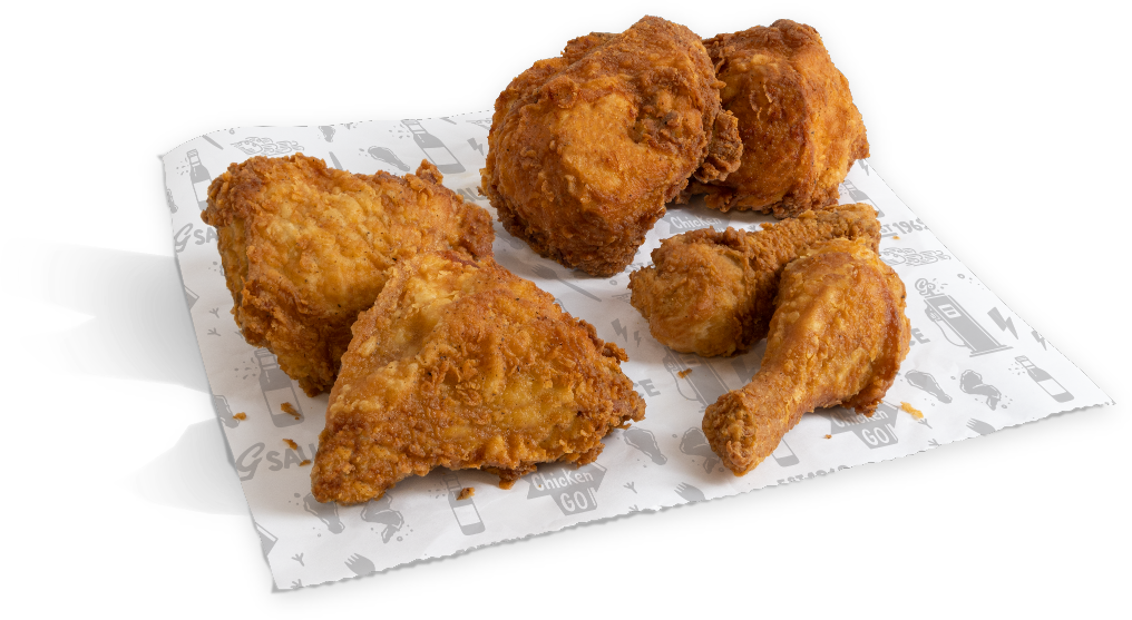Six pieces of golden fried chicken