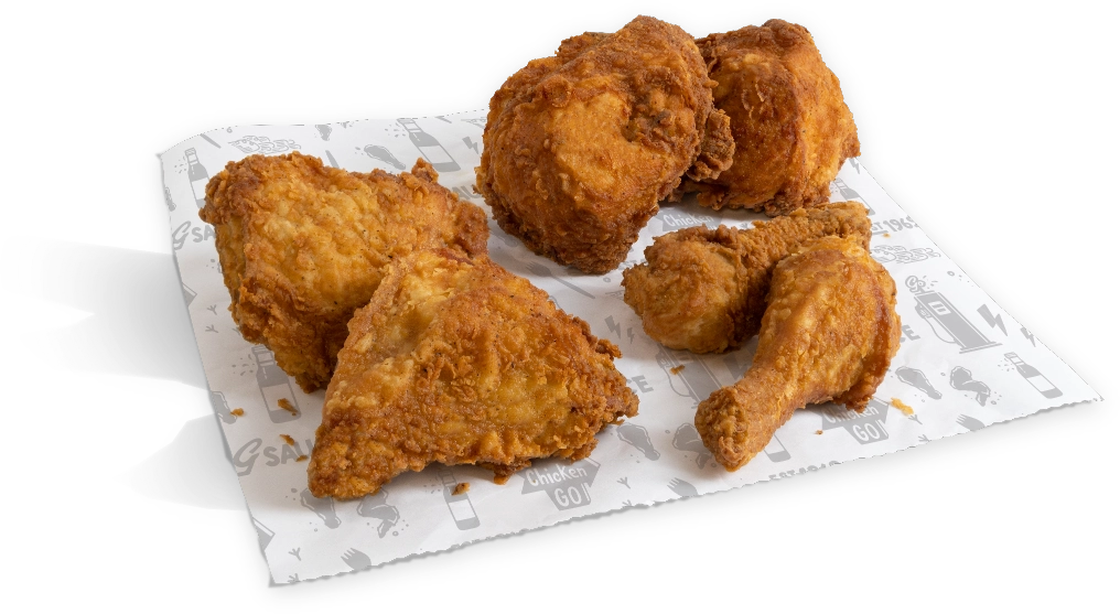 Six pieces of golden fried Go Chicken Go chicken